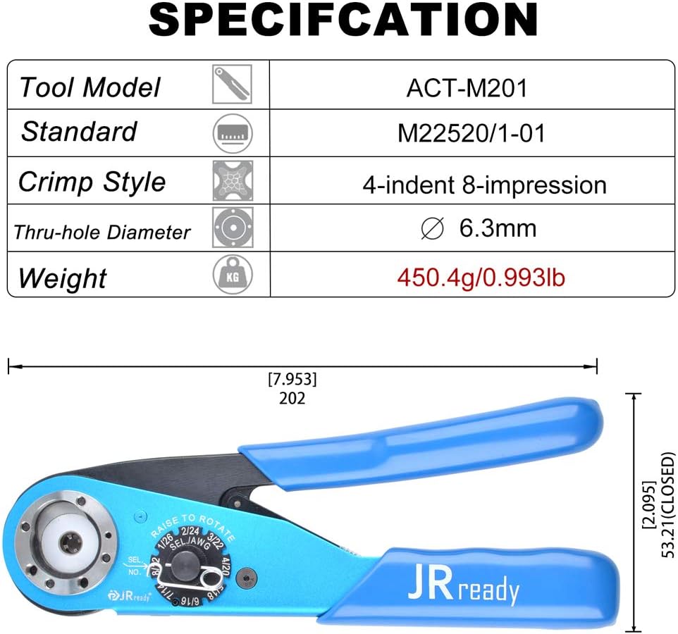 Adjustable Crimping Tool for Wire Range 12 to 26 AWG Y85050