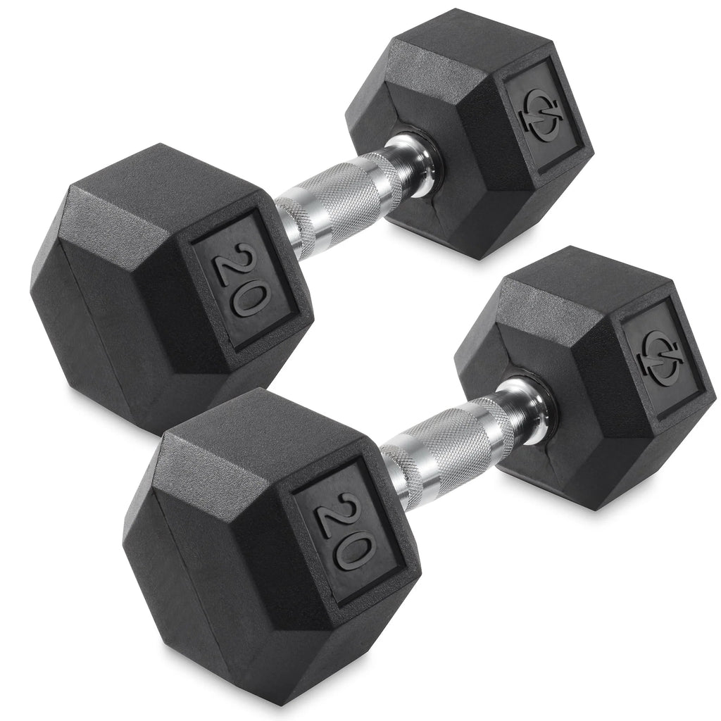 45 lb Rubber Coated Hex Dumbbell Pair B84629