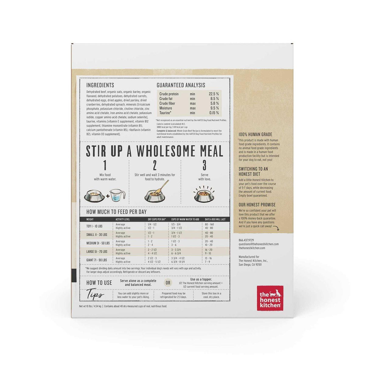 Dehydrated Whole Grain Beef Dog Food G1688