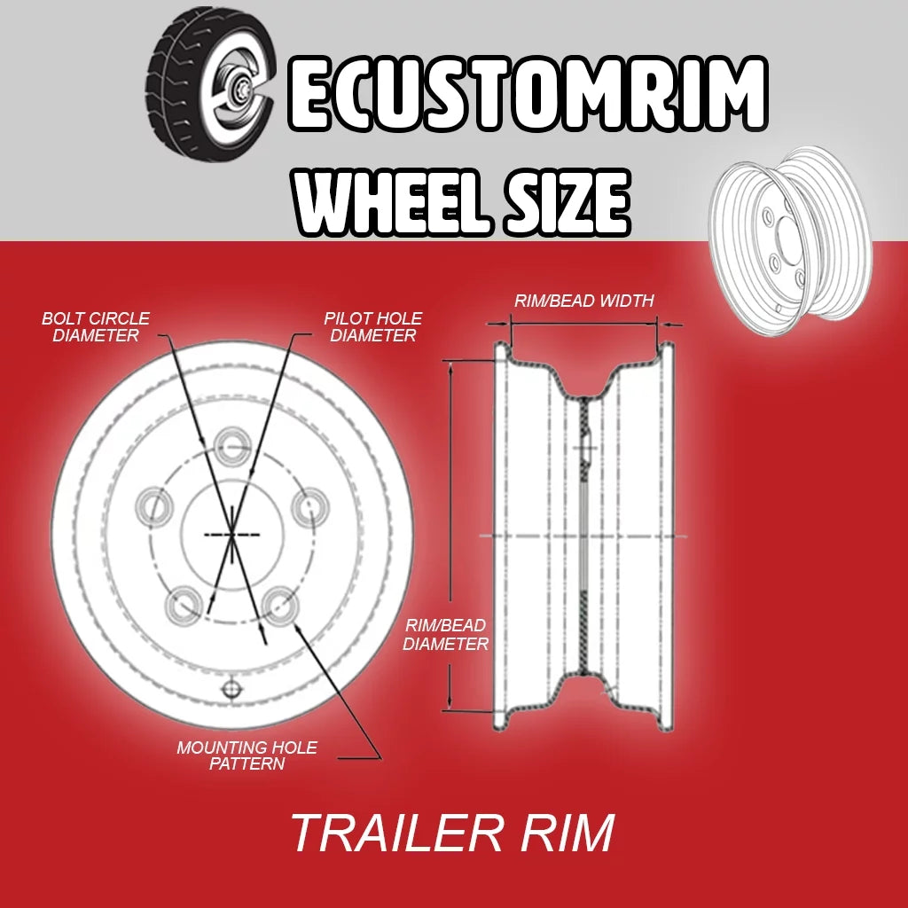 14 in. 5 Lug Aluminum Boat Camper Trailer Rim Wheel W802