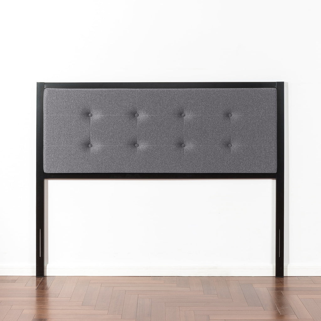 Queen Gray Upholstered Metal Headboard R849