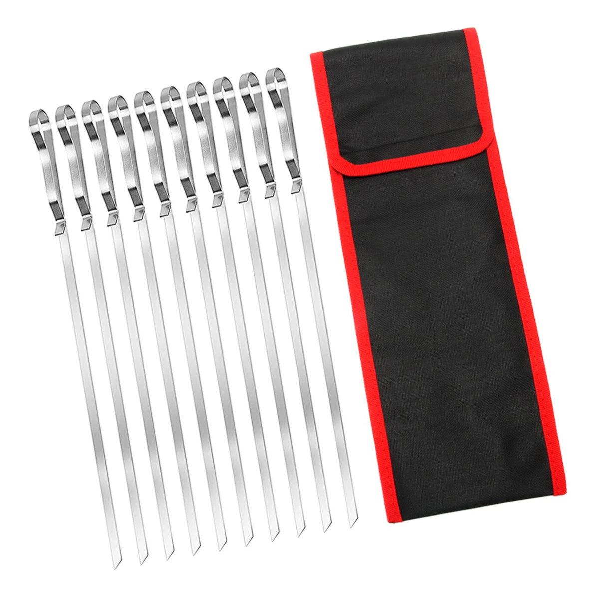 10 Pieces Barbecue Skewer Fork with Cloth Bag P72048