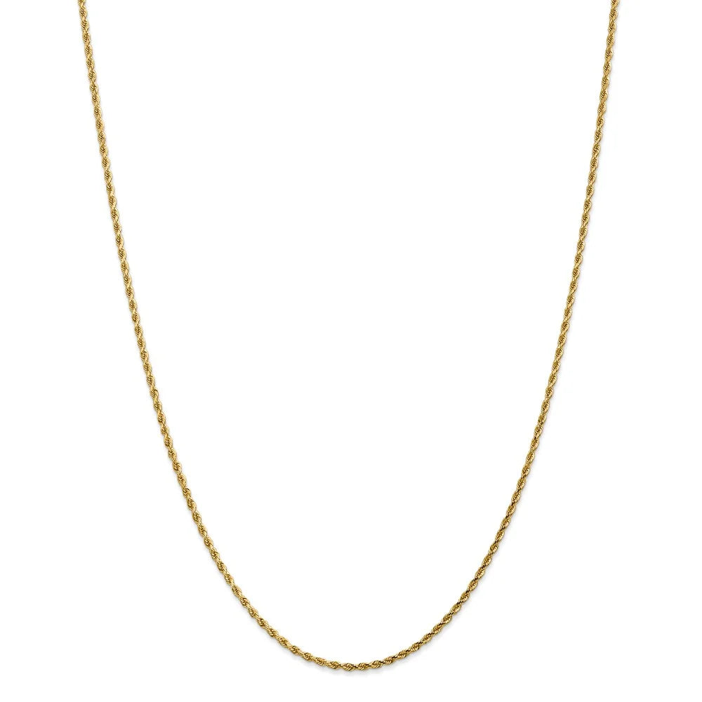 14kt Yellow Gold 20 inch Diamond-Cut Rope Chain with Lobster Clasp U58020