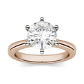 14K Rose Gold Moissanite Round Solitaire Engagement Ring 1.90 DEW G487