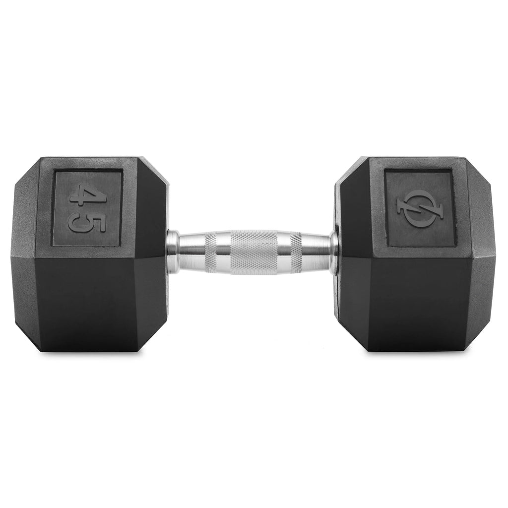 45 lb Rubber Coated Hex Dumbbell Pair B84629