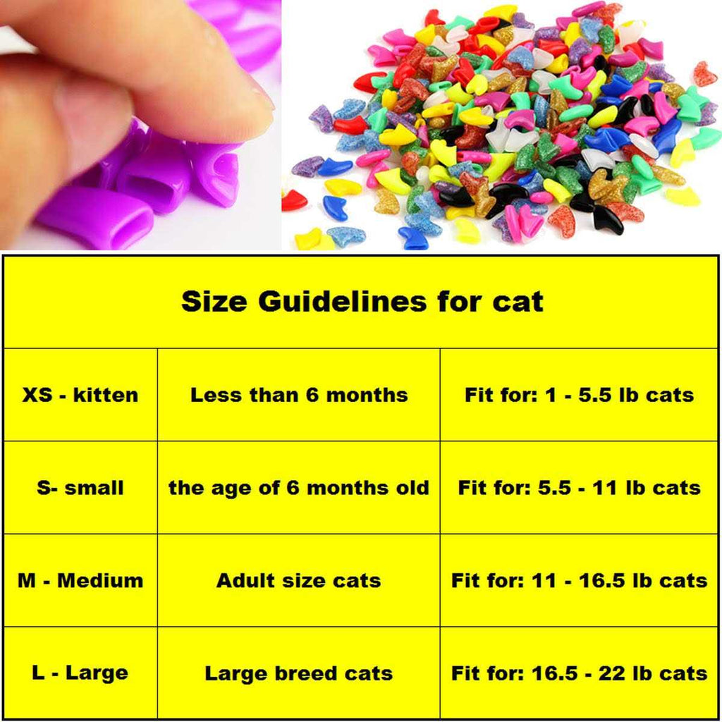 Cat Nail Caps with Glue and Applicators Medium L94972
