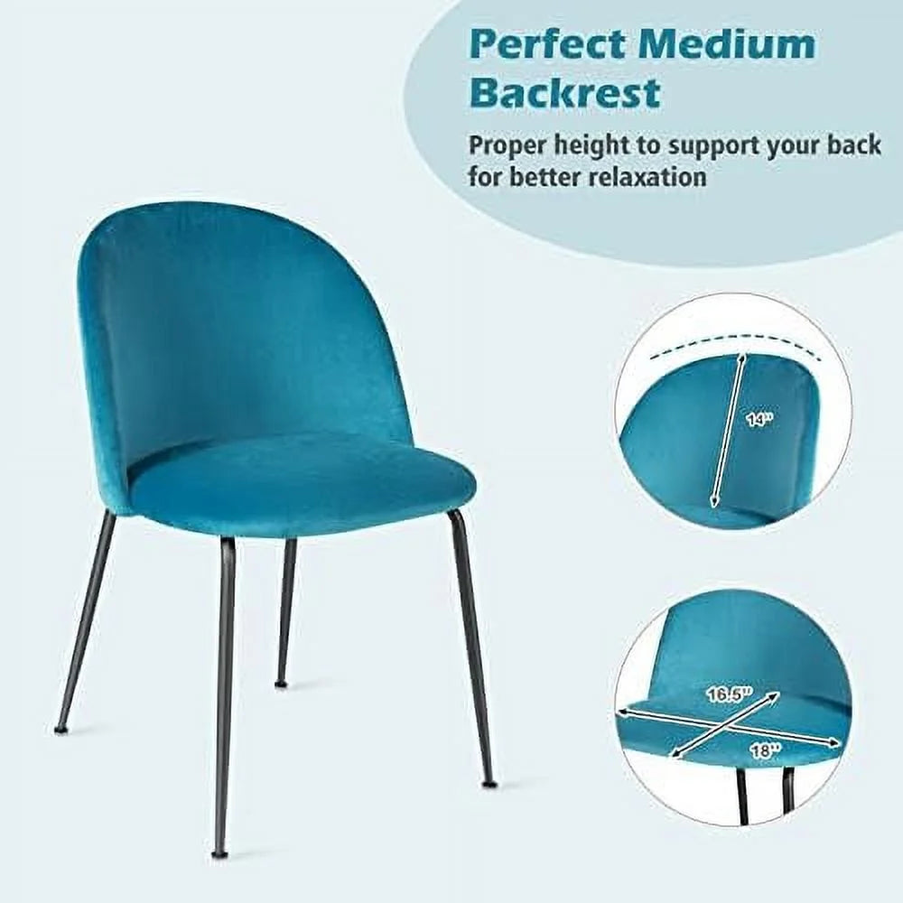 Blue Velvet Dining Chairs Set of 2 H77281