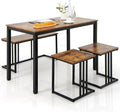 4 Piece Dining Table Set with Bench & 2 Stools F76059