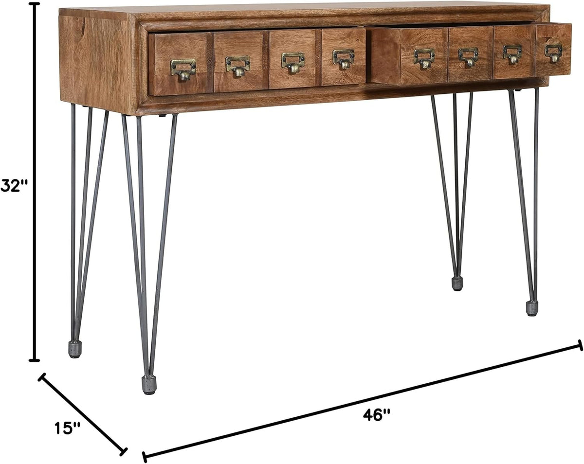 Solid Wood Console Table with Apothecary Drawers Z94658
