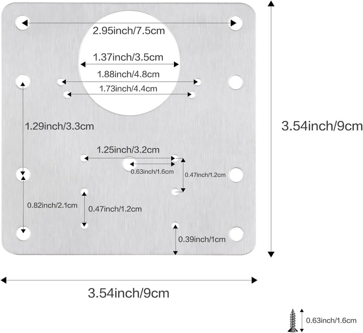 16pack Stainless Steel Cabinet Hinge Repair Plate kit with Mounting Screws Y2279
