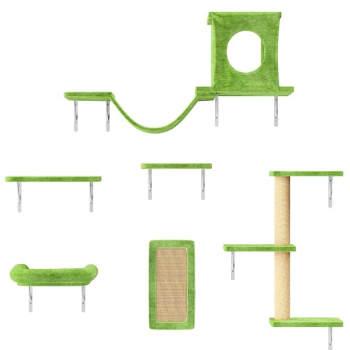 White 6 Pcs Cat Wall Shelves Set Q77429