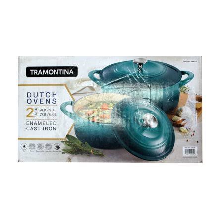 2 Pack Teal Cast Iron Dutch Ovens O663
