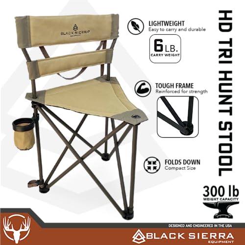 Black Tripod Hunting Stool with Steel Frame P50544