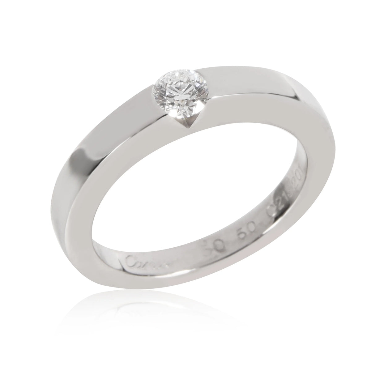 18K White Gold Diamond Solitaire Ring H626