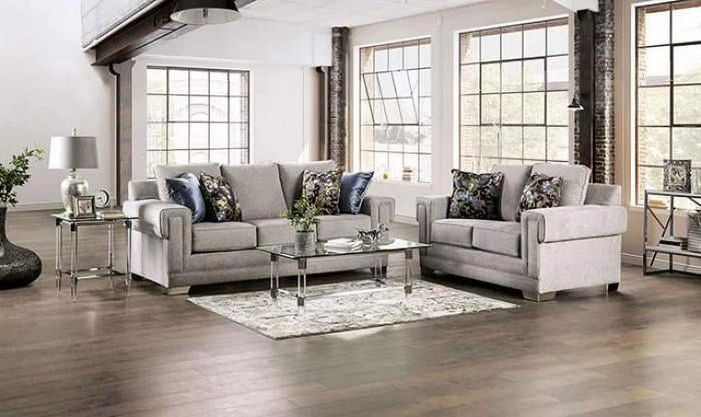 Light Gray Chenille Sofa J7032
