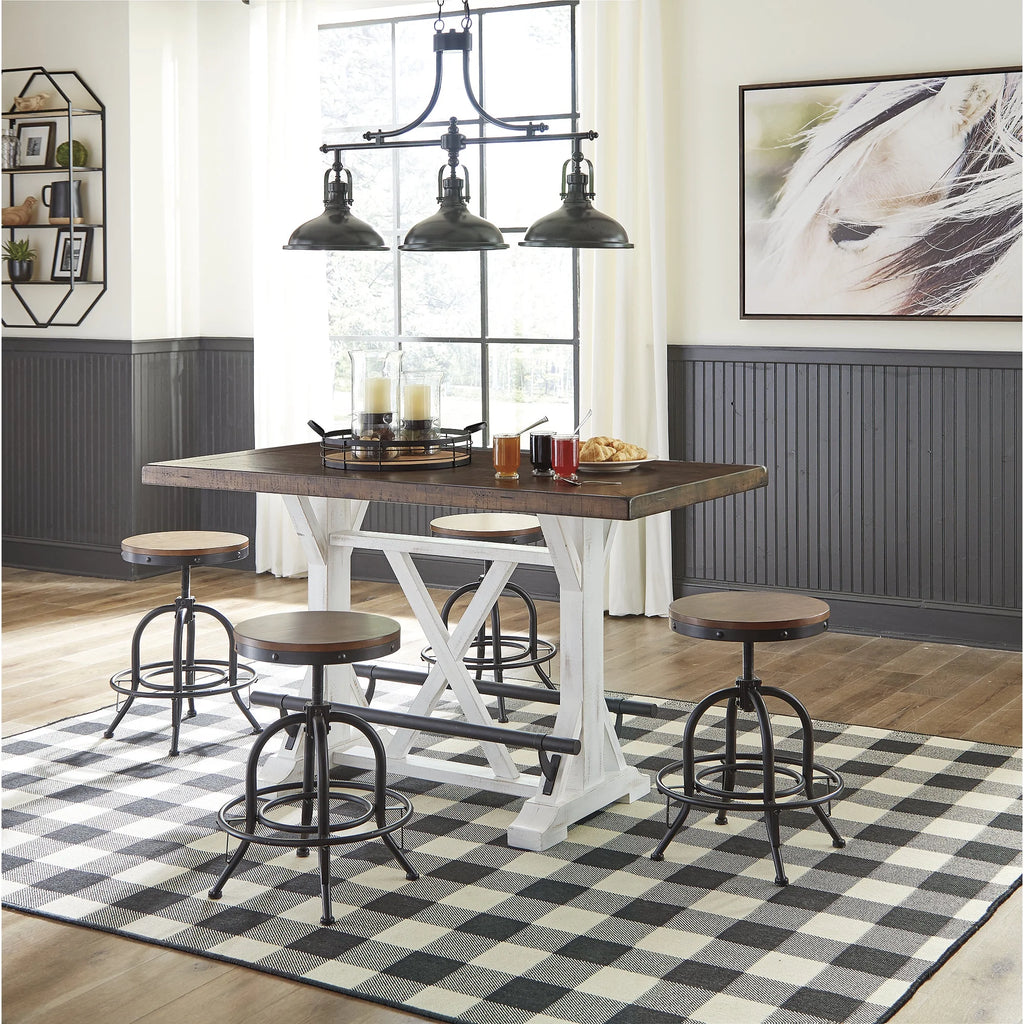 White/Brown Counter Height Dining Table V653
