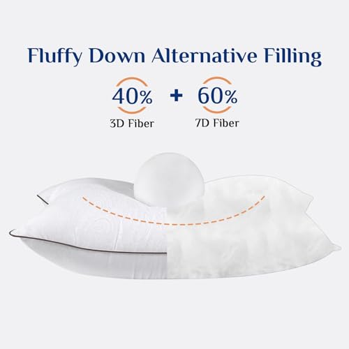 King Size Set of 4 Soft Bed Pillows Down Alternative B391169
