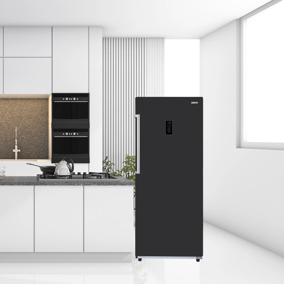 17 cu. ft Convertible Upright Freezer/Refrigerator in Black T3614
