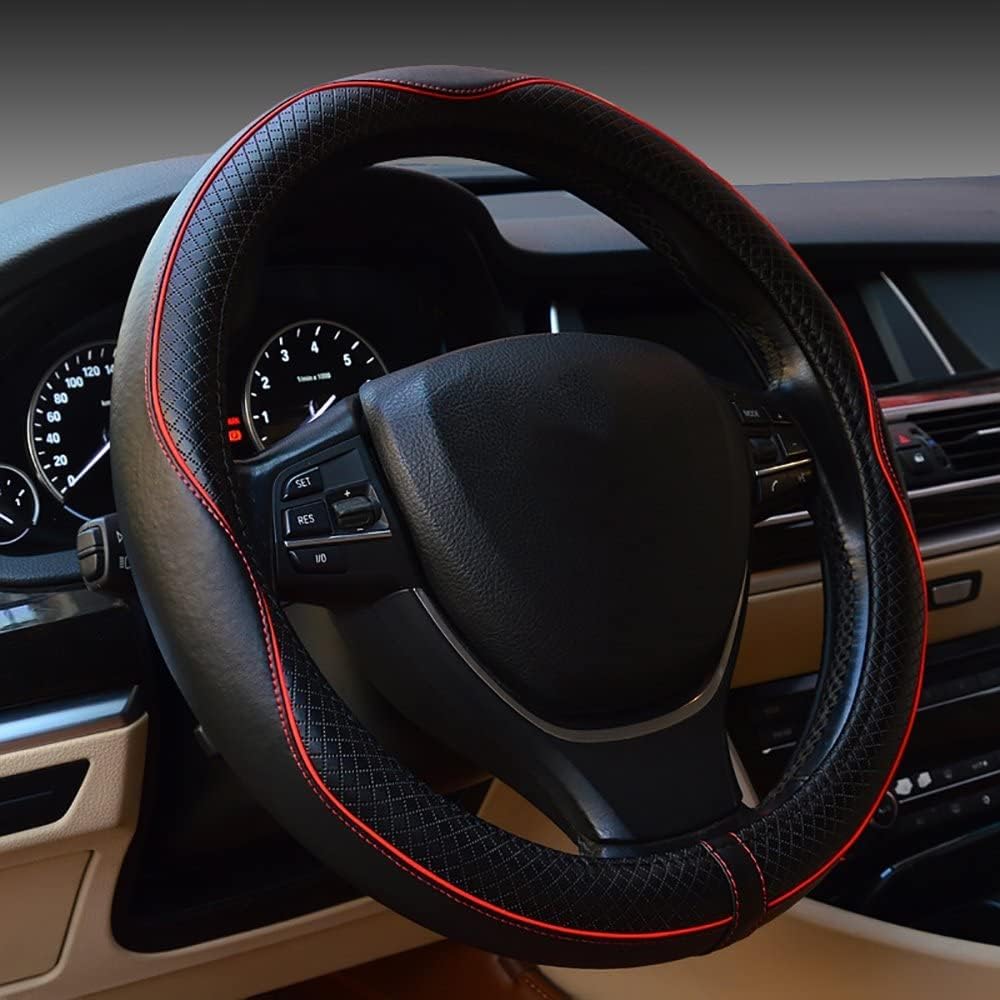 Black Anti-Slip Breathable Steering Wheel Cover S549495