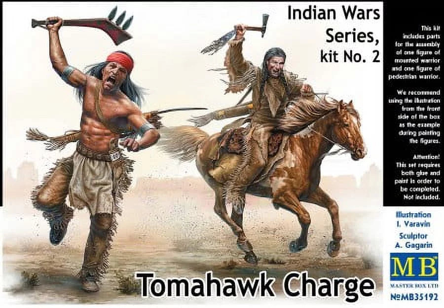 1/35 Tomahawk Charge Indians with Weapons & Horse E77393