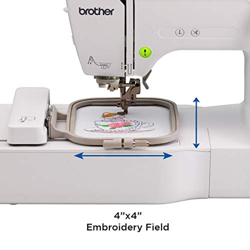 Embroidery Machine with 80 Built-in Designs, 4" x 4" Hoop Area, 3.2" LCD Touchscreen, USB Port, 9 Font Styles A6355