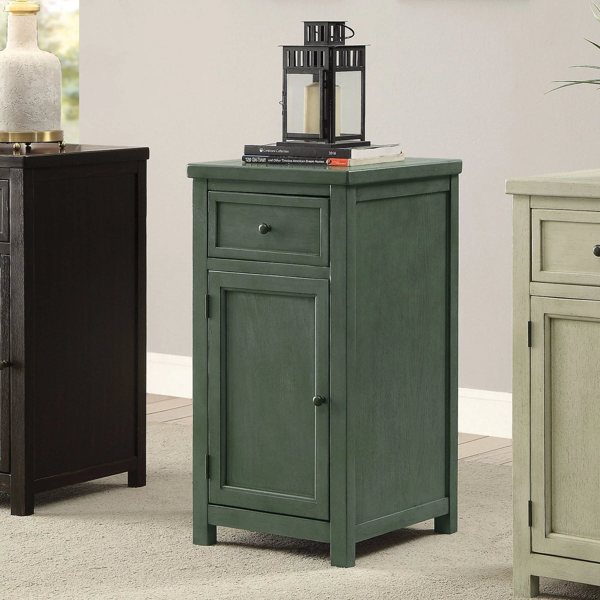 18-inch Solid Wood 1-Drawer Side Table E421