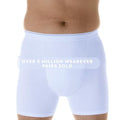 White Medium Waist 34-36" Reusable Leak Proof Boxer Brief U610881