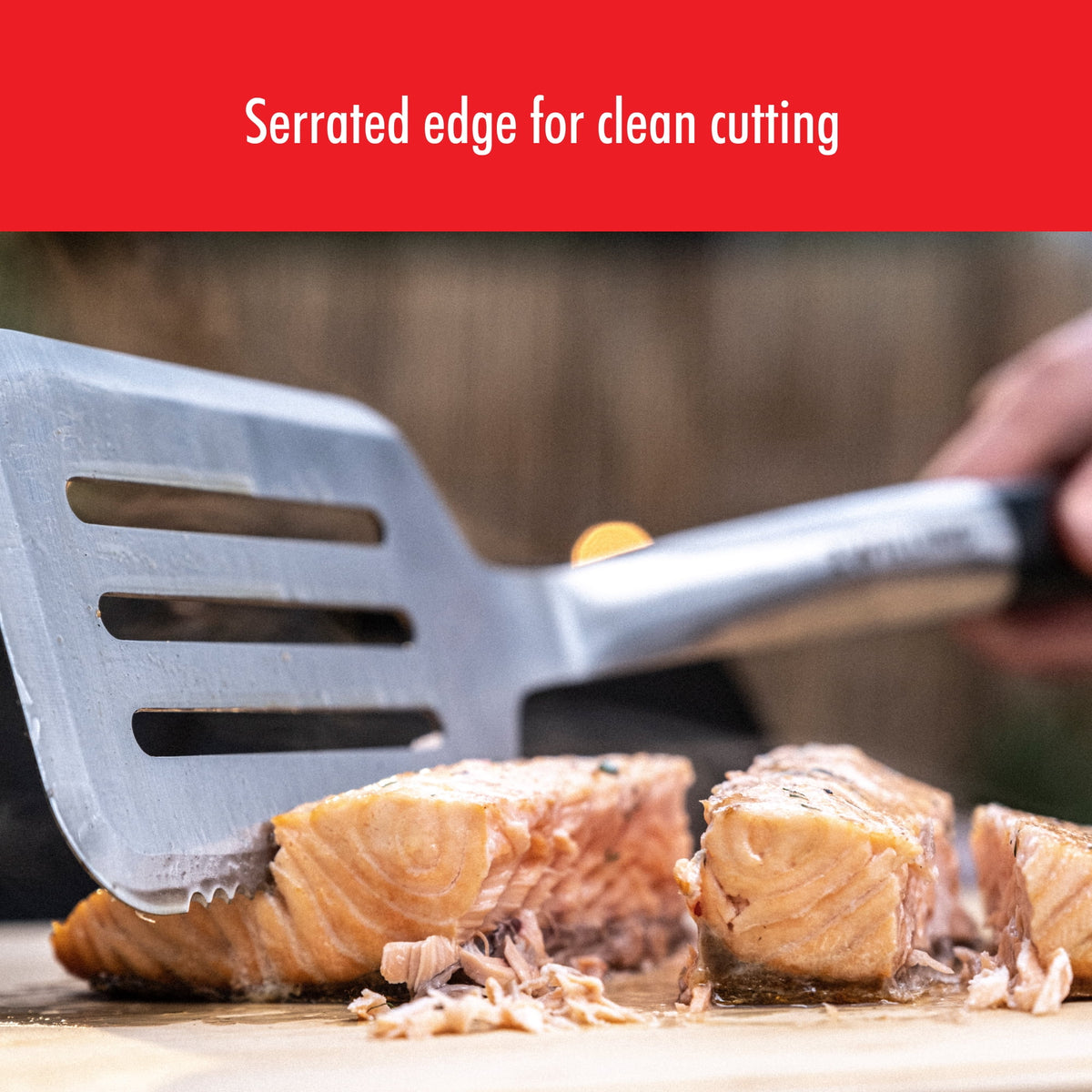 17-inch Stainless Steel Grill Spatula with Serrated Edge F4931