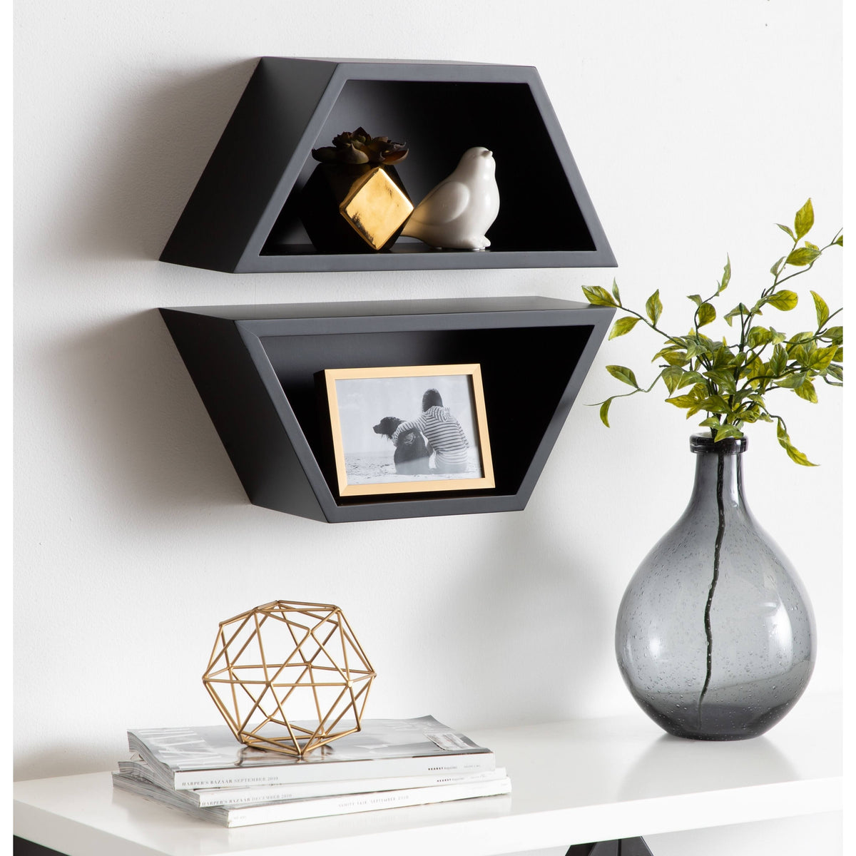 Black Wall Shelf Set of 2 K83037