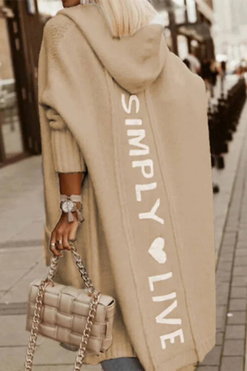 Letter Patchwork Hooded Collar Outerwear M566