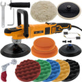 7" Rotary Polisher Buffer Sander with 8 Pad Kit, LED Variable Speed, 1200 Watts D49724