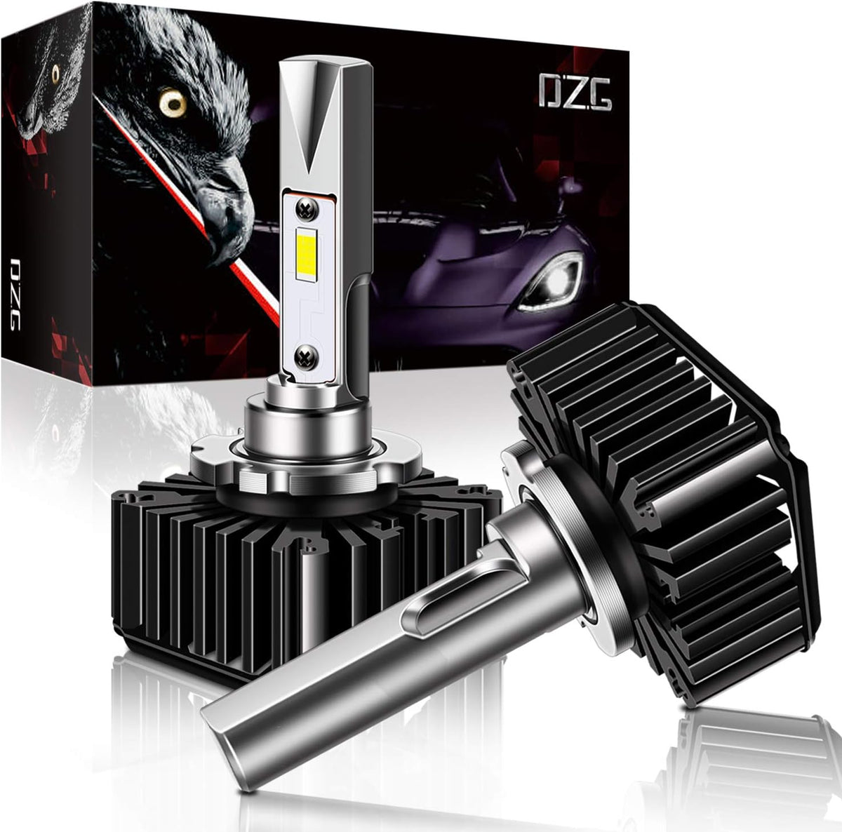 D8S LED Headlights Bulb 25W 6000K 7600LM Conversion Kit 1 Pair Pack of 2 V7371