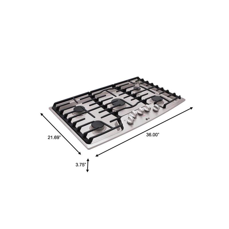 36 in. 5 Burner Stainless Steel Gas Cooktop I6738