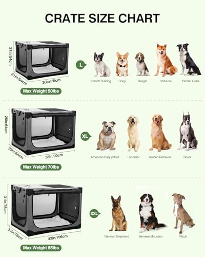36 Inch Collapsible 4-Door Soft Dog Crate with Storage Bag J557