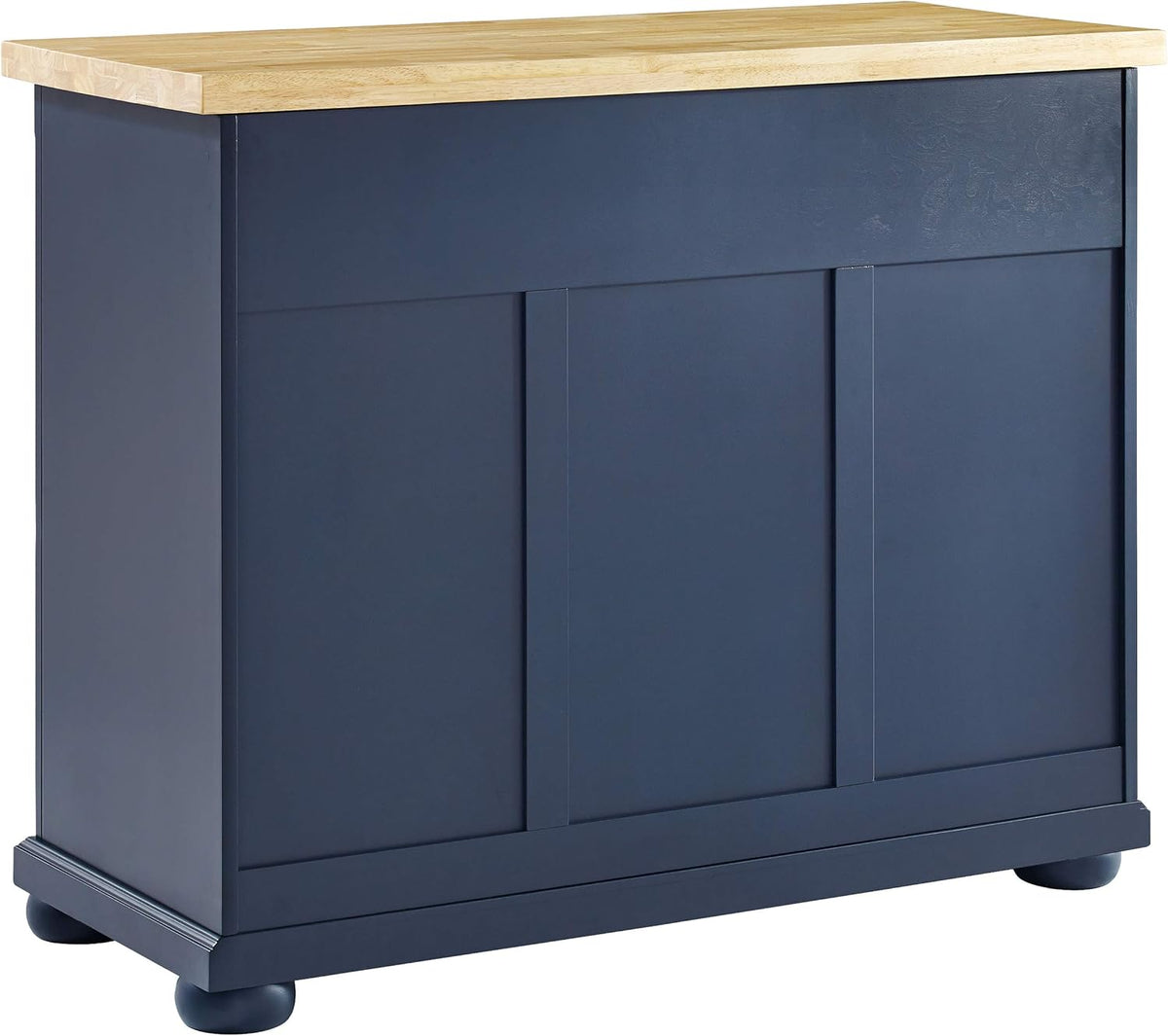 Navy Kitchen Island with Butcher Block Top A857621