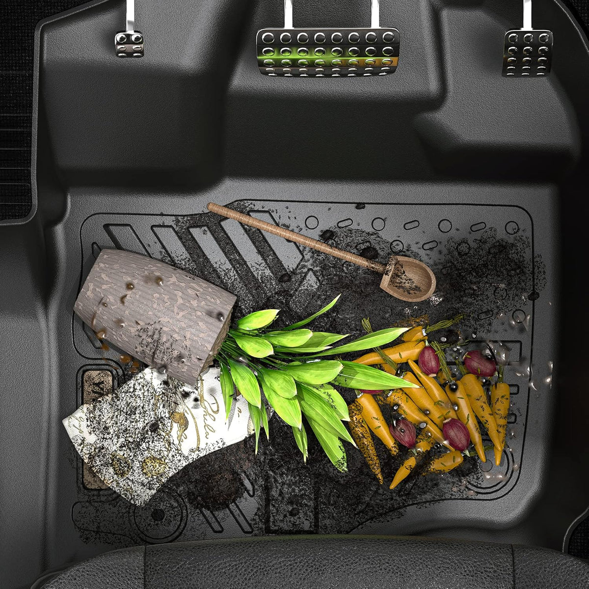 Black 2 Row Floor Liner Set U614