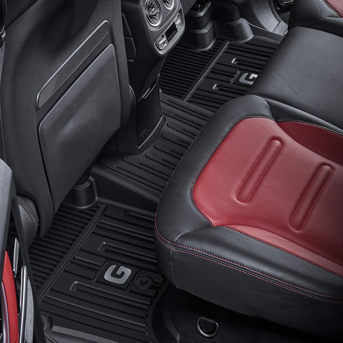 TPE All Weather Custom Fit Floor Mats 1st & 2nd Row Full Set Black U2330