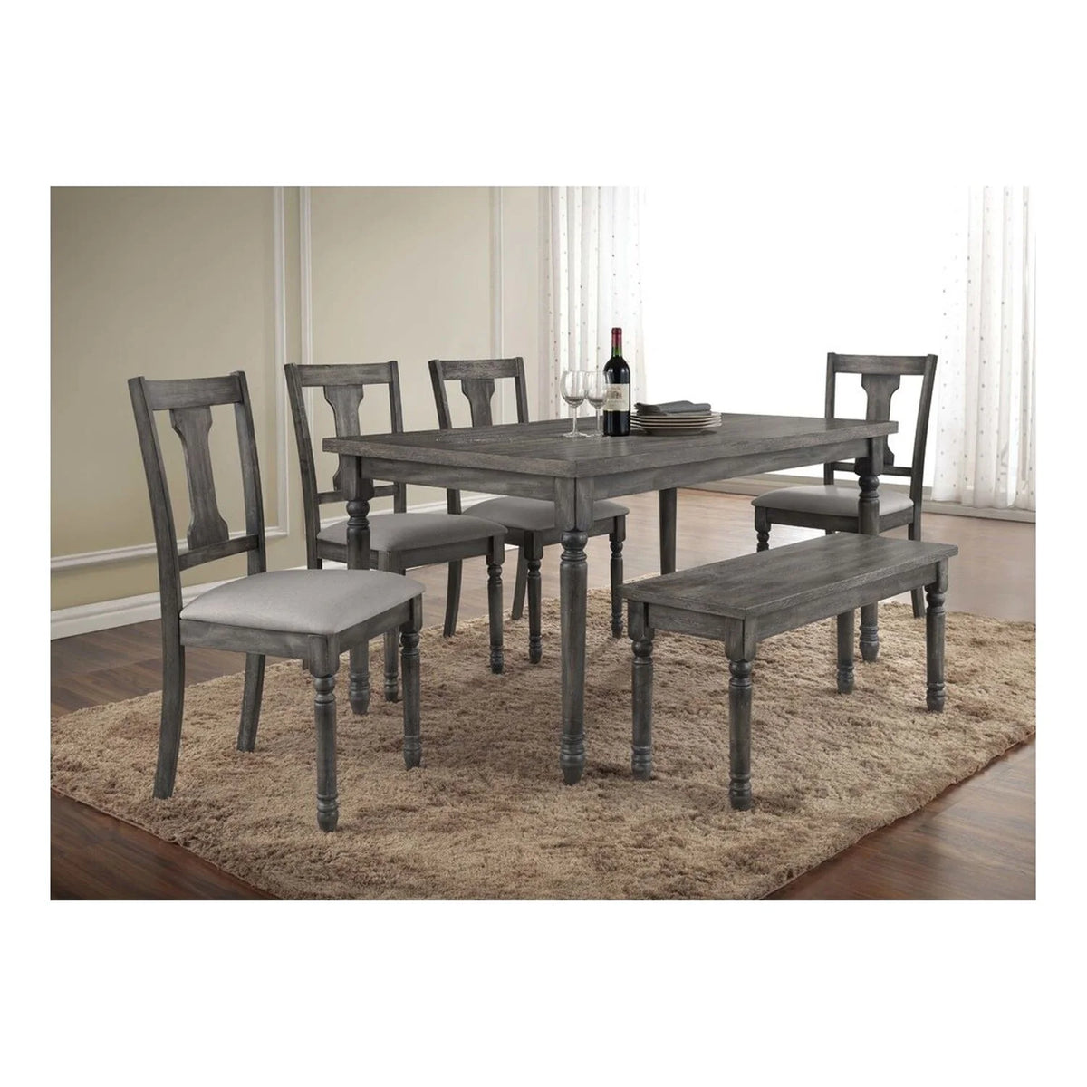Demi Grey Wood Dining Table K422