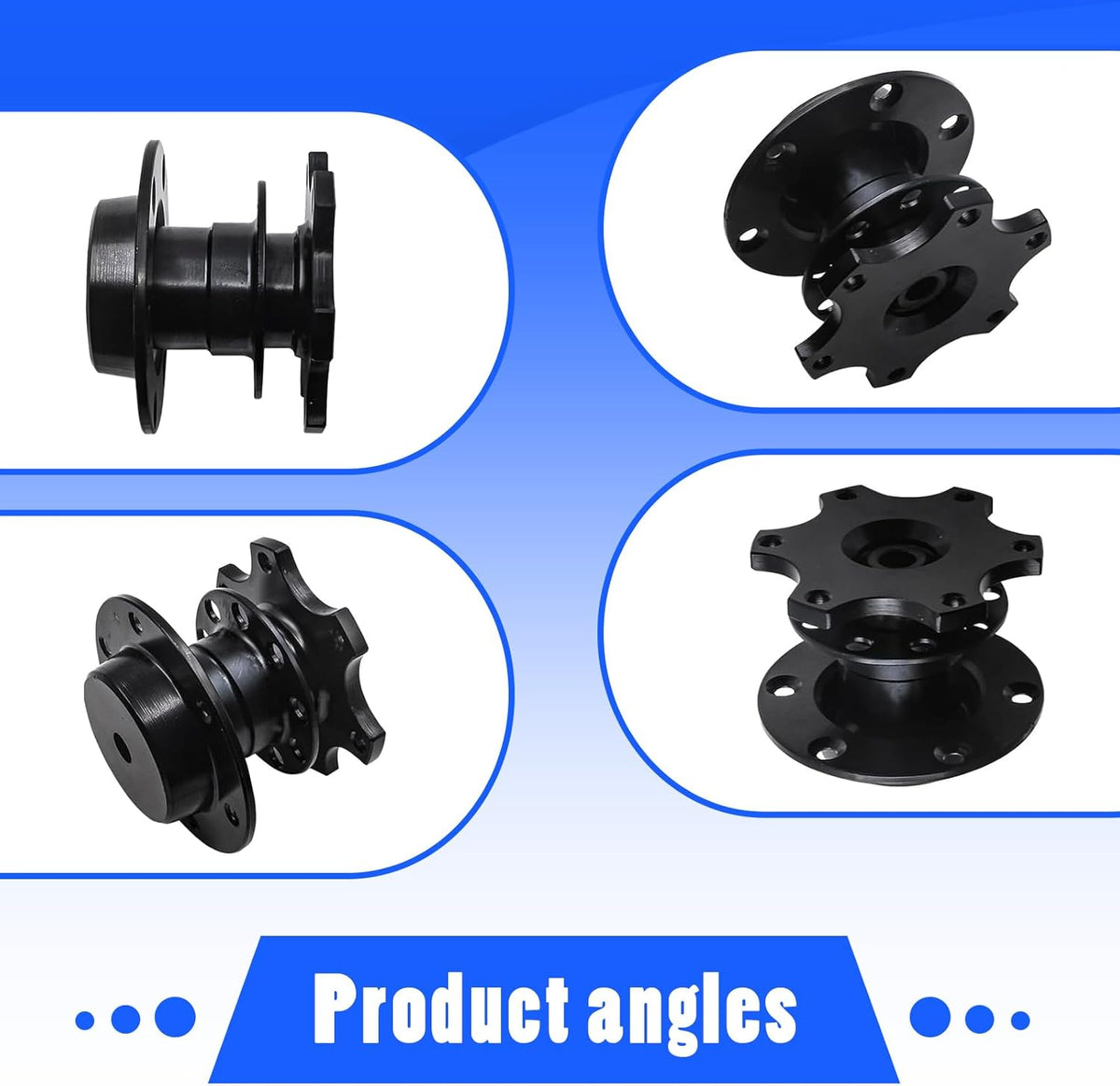 Black 6 Hole Quick Release Steering Wheel Hub Adapter J83396