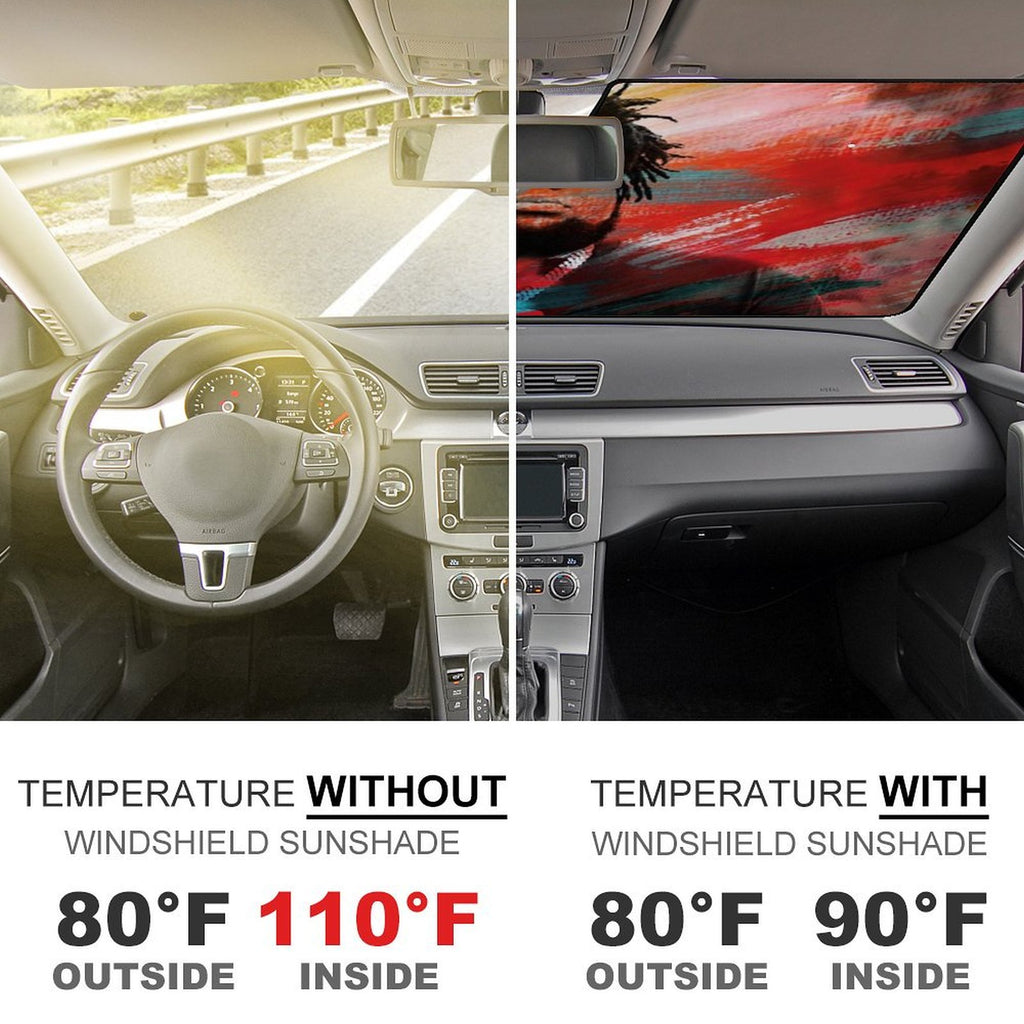 Rod Wave Car Windshield Sunshade Accessories Umbrella Foldable Reflective Sun Visor Front Window Cover Protector E472