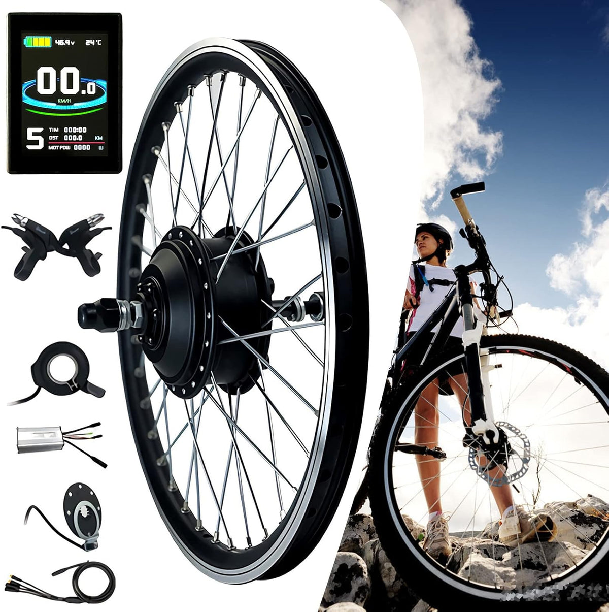 Electric Bicycle Conversion Kit 36V/48V 250W/350W/500W Rear Wheel Z207