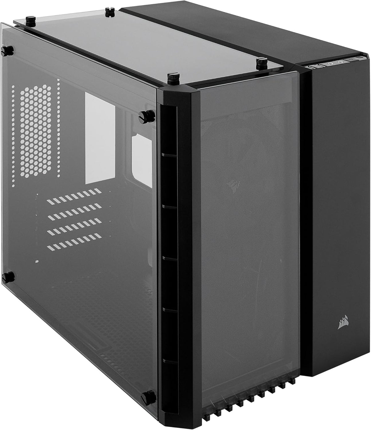 White Micro-ATX Case with Tempered Glass Q3371