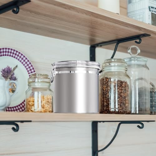 165oz Stainless Steel Airtight Canister with Clear Lid and Locking Clamp Q952