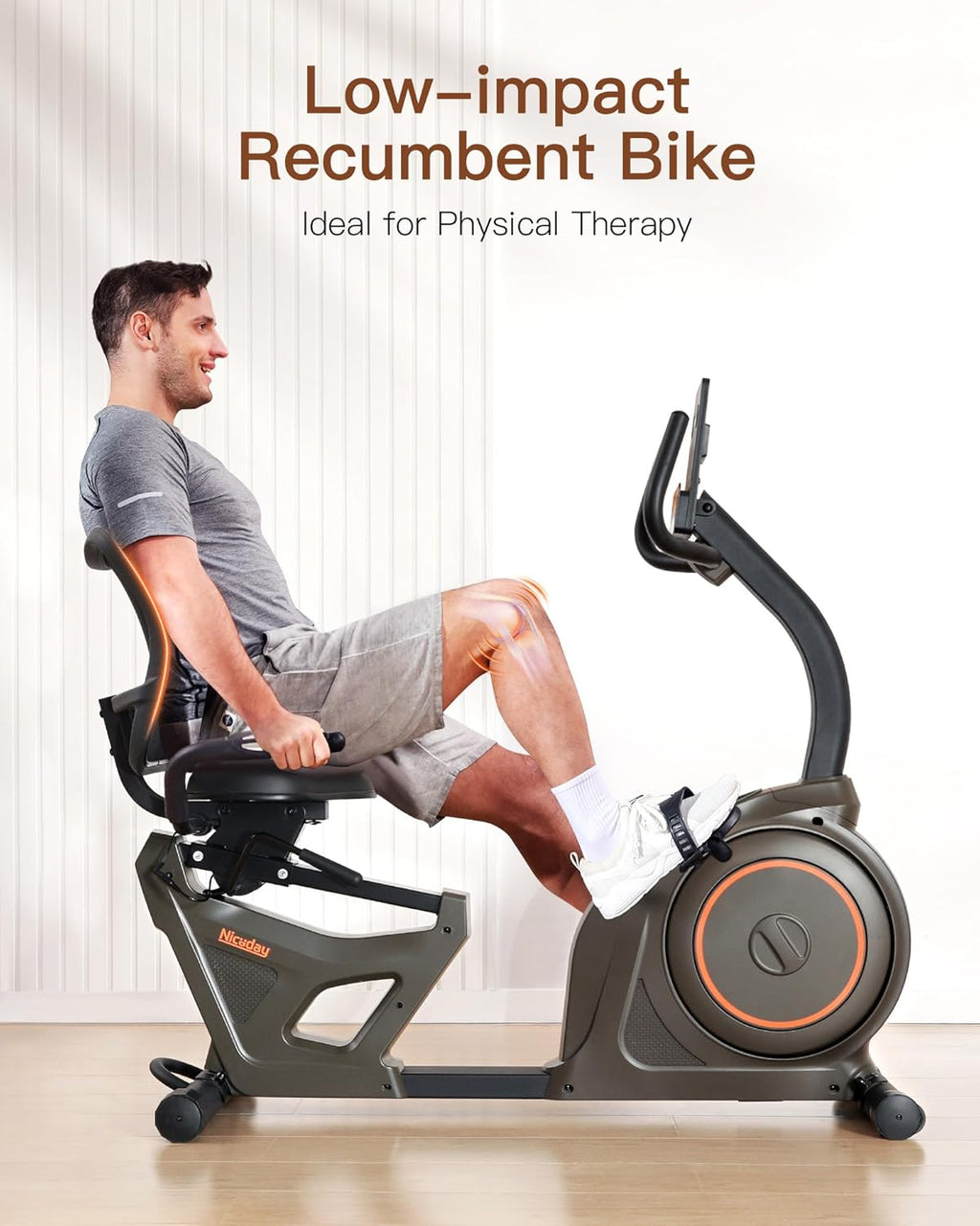 16 Resistance Levels Elliptical Machine and Recumbent Exercise Bike J4219