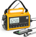 12000mAh NOAA Emergency Weather Radio, Hand Crank Portable AM FM Shortwave Solar Rechargeable Radio with USB-C Charger & Adapter, SOS Alert Flashlight L9934