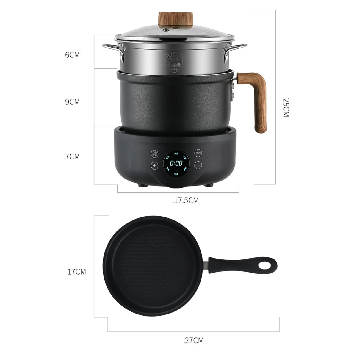 Nonstick Electric Cooker Warmer 600W O647085