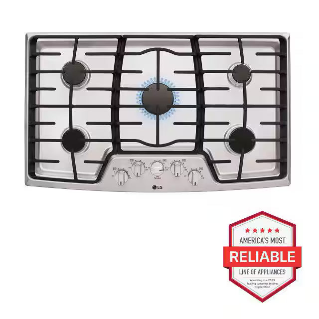 36 in. 5 Burner Stainless Steel Gas Cooktop I6738