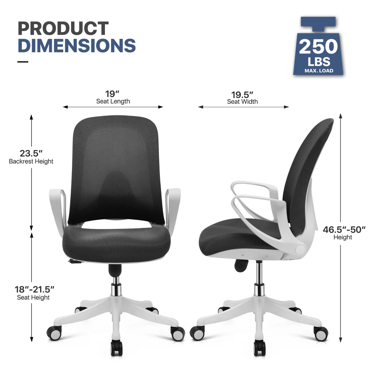 Black Adjustable Ergonomic Mesh Office Chair E970