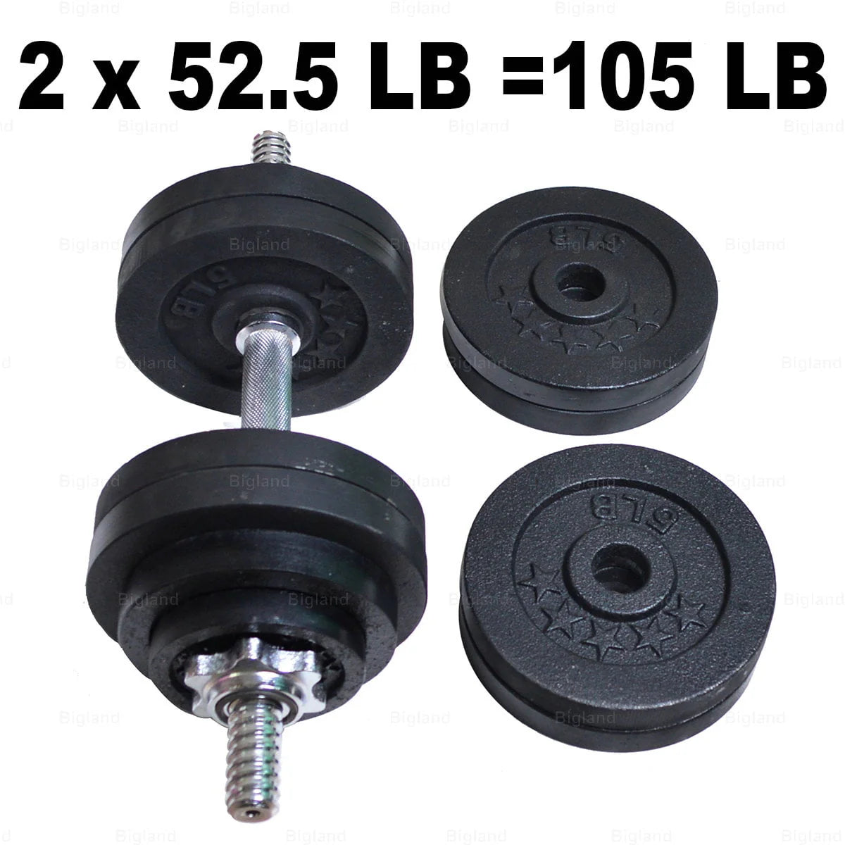 Adjustable Dumbbell Set 105 lbs Black Y2095