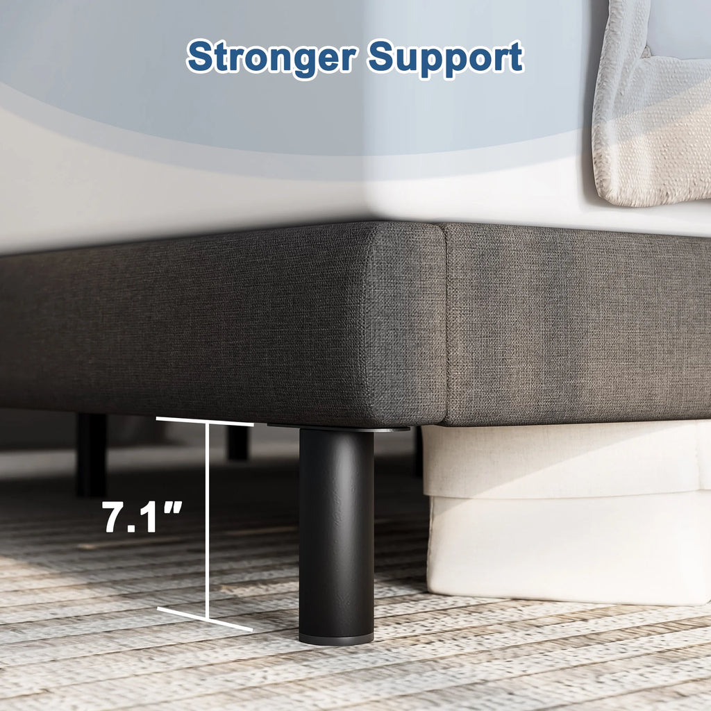 Queen Size Platform Bed with Wingback Headboard S711